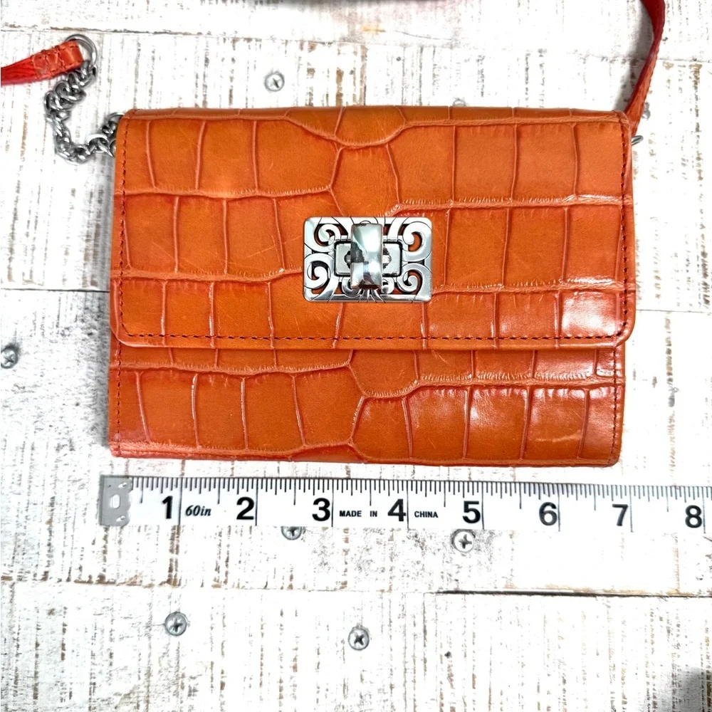 Brighton Casual Colorful  Convertible Wallet Croc-Embossed Crossbody